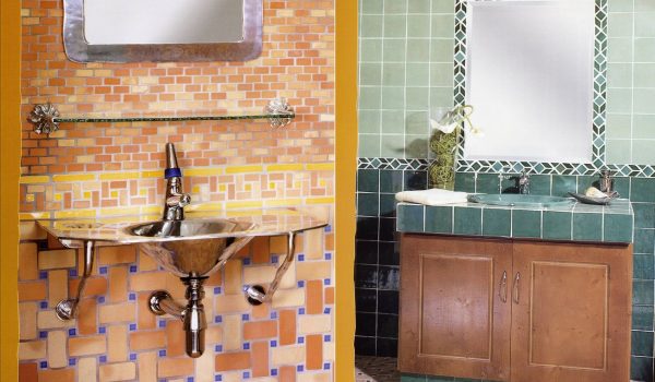 Glass vanity top and around clay bathroom wall tiles pakistan