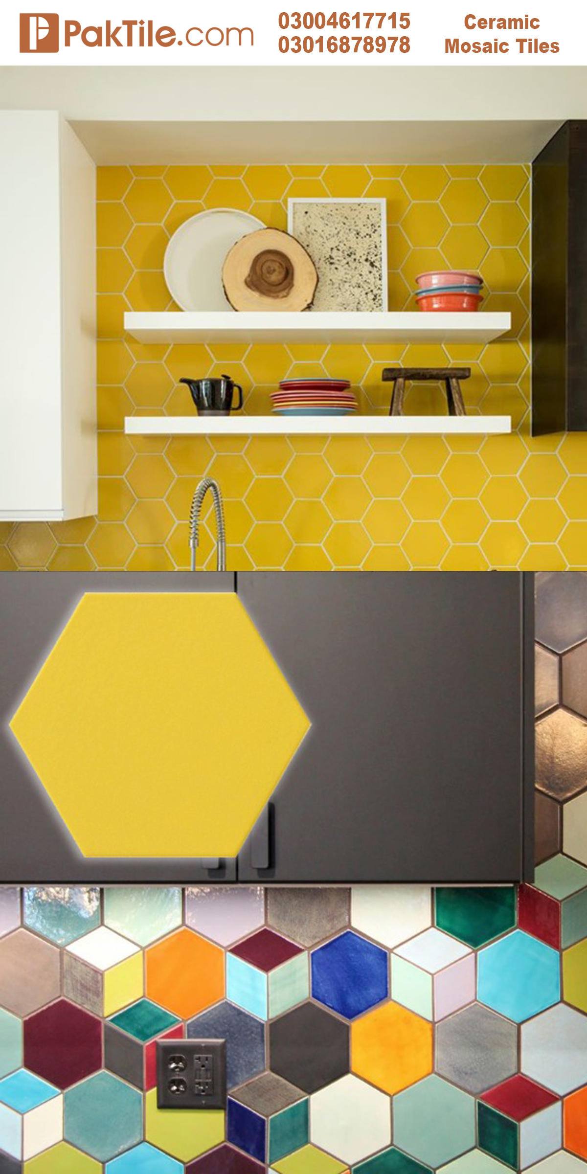 Pak Clay Hexagon Kitchen Tiles Design in Pakistan