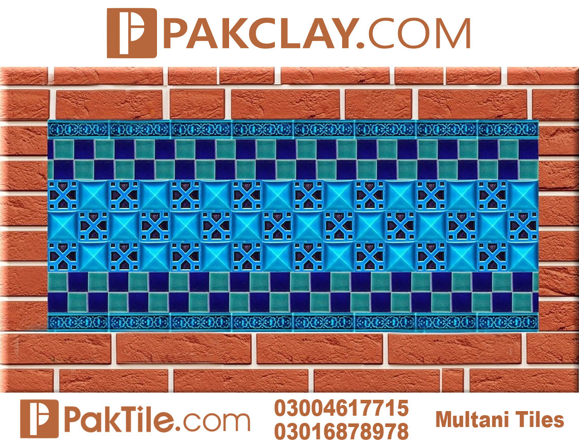 3 Blue Pak Clay Exterior Wall Multani Tiles Price