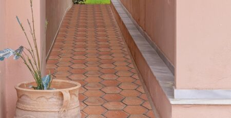 Clay Tiles Pakistan - Hexagon Floor Tiles Terracotta