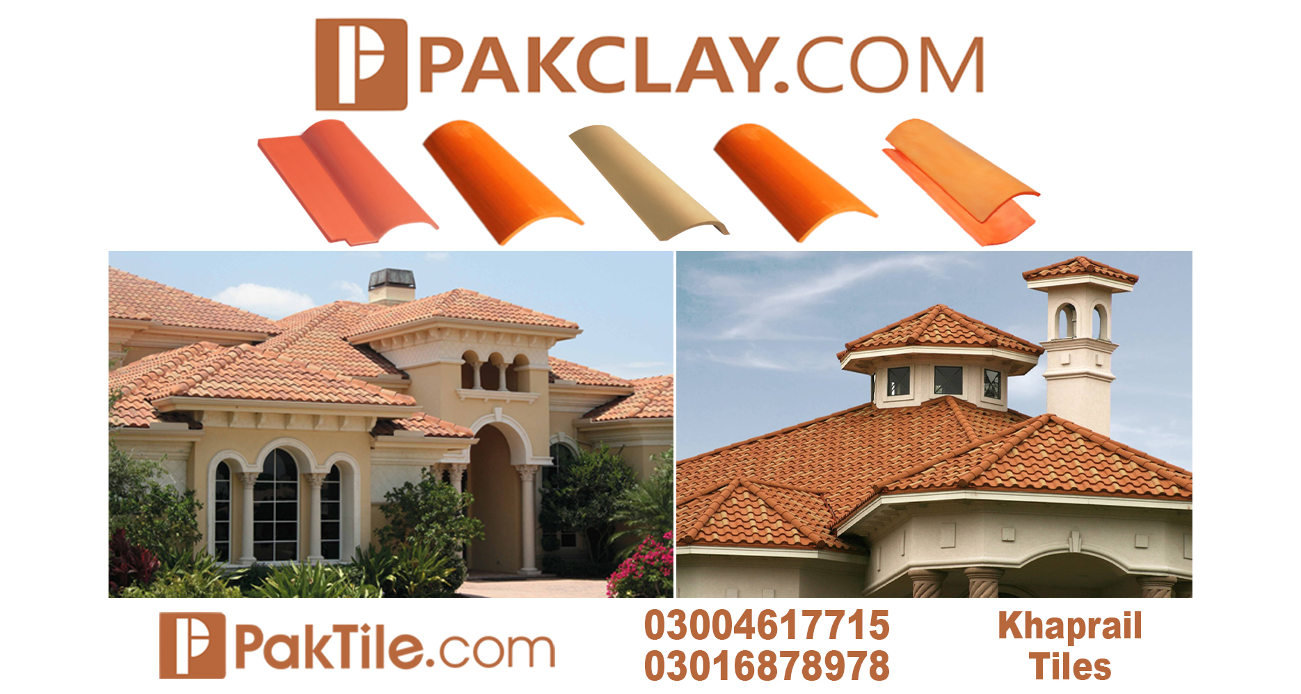 3 Clay Khaprail Tiles