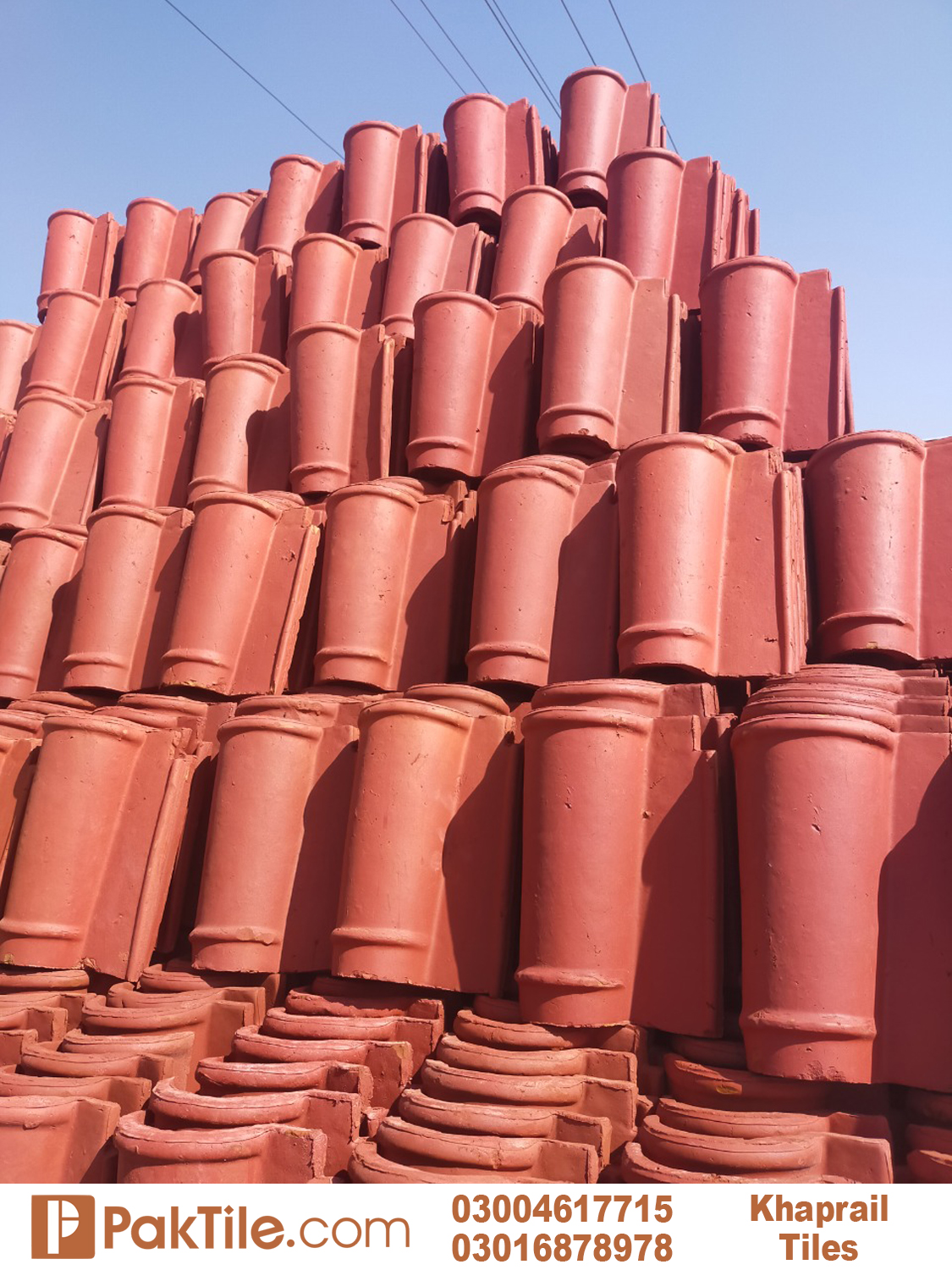 6 Pak Red Color Clay Khaprail Tiles