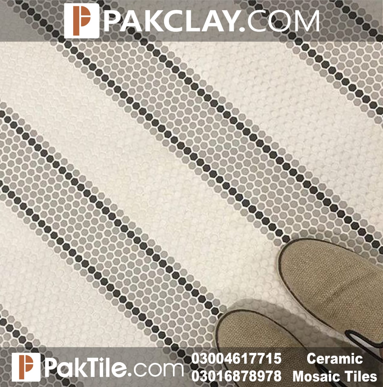 Pak Clay Hexagon Mosaic Floor Tiles