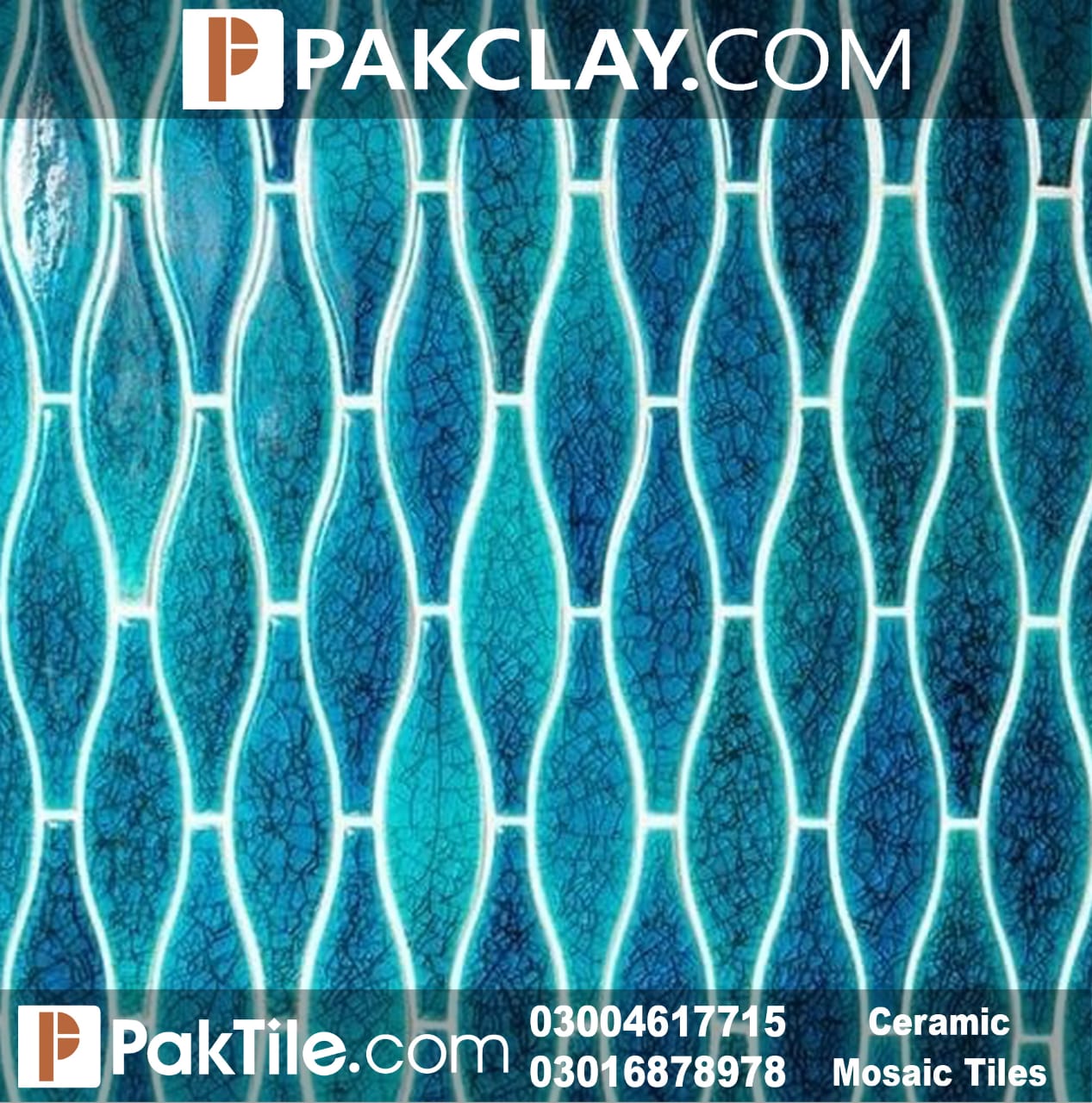 Pak Clay Turquoise Color Mosaic Tiles