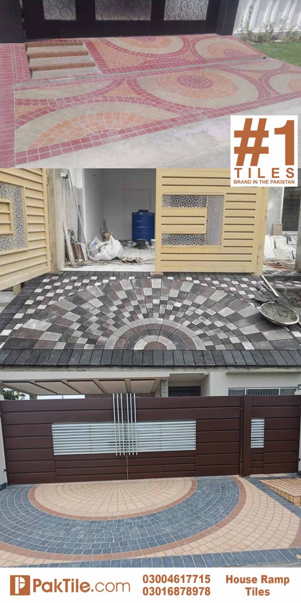 Main Gate Ramp Tuff Tiles Design in Pakistan