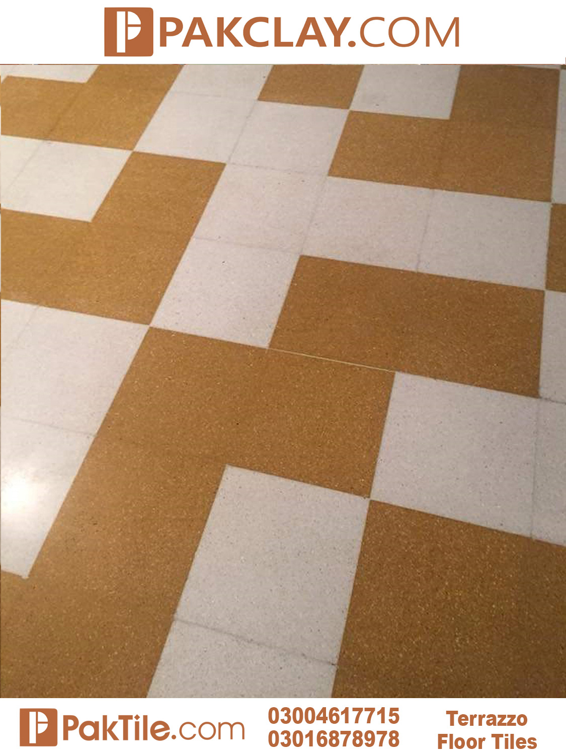 White and Yellow Colors Terrazzo Floor Tiles