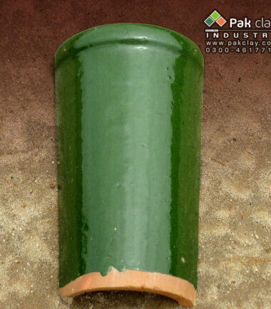 Green Terracotta Roof Tiles Barrel Mission 2"