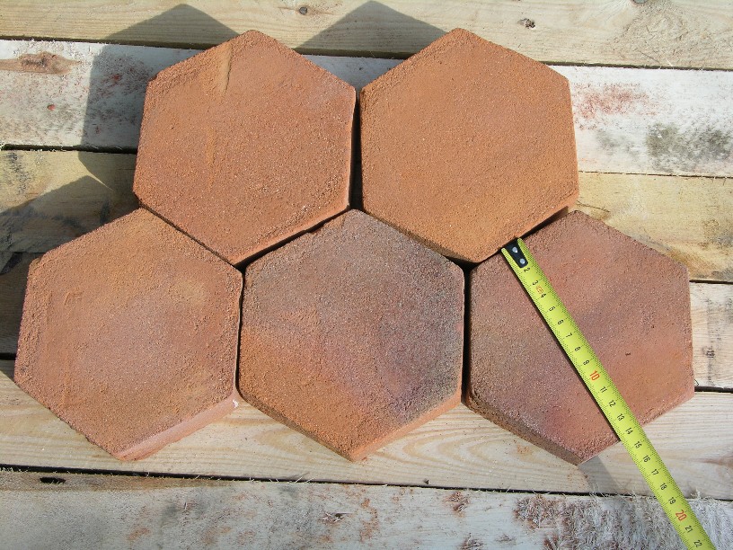 Hexagon Clay Floor Tiles 6×6