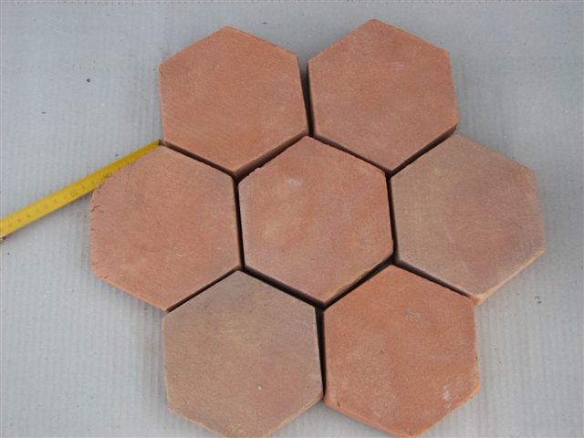Hexagon Clay Floor Tiles 6×6
