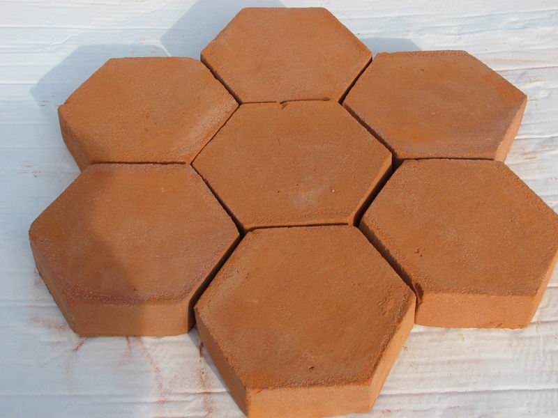 Hexagon Clay Floor Tiles 6×6