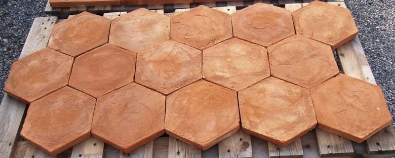 Hexagon Clay Floor Tiles 6×6