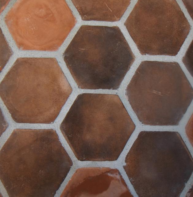 Hexagon Clay Floor Tiles 6×6