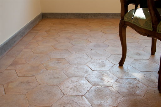 Hexagon Clay Floor Tiles 6×6