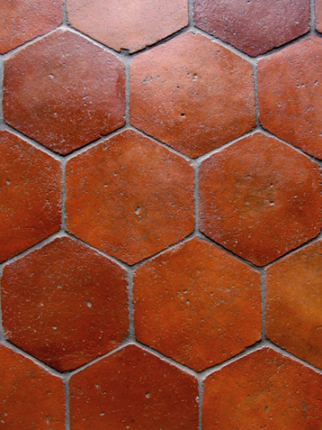 Hexagon Clay Floor Tiles 6×6