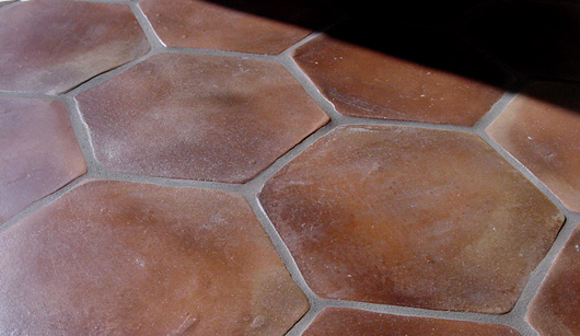 Hexagon Clay Floor Tiles 6×6
