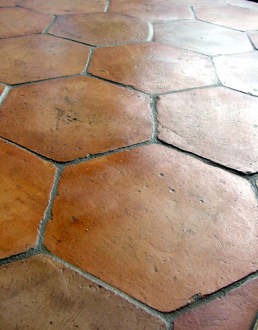 Hexagon Clay Floor Tiles 6×6
