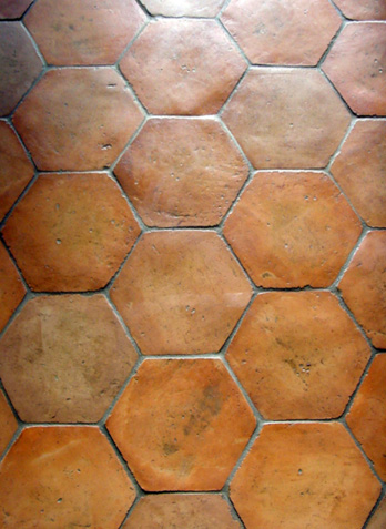Hexagon Clay Floor Tiles 6×6