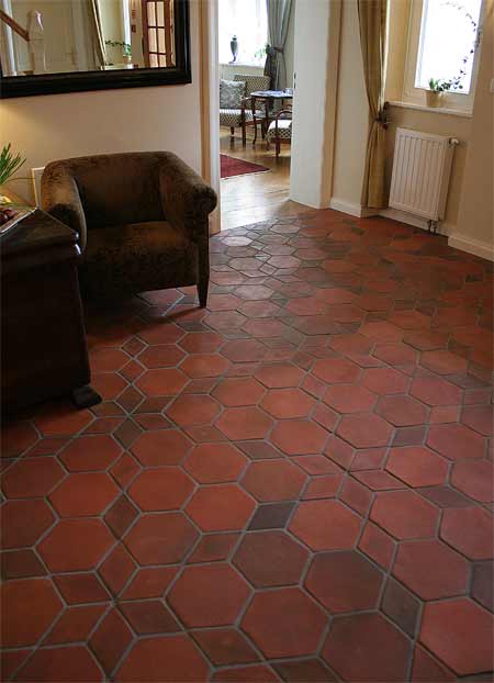 Hexagon Clay Floor Tiles 6×6