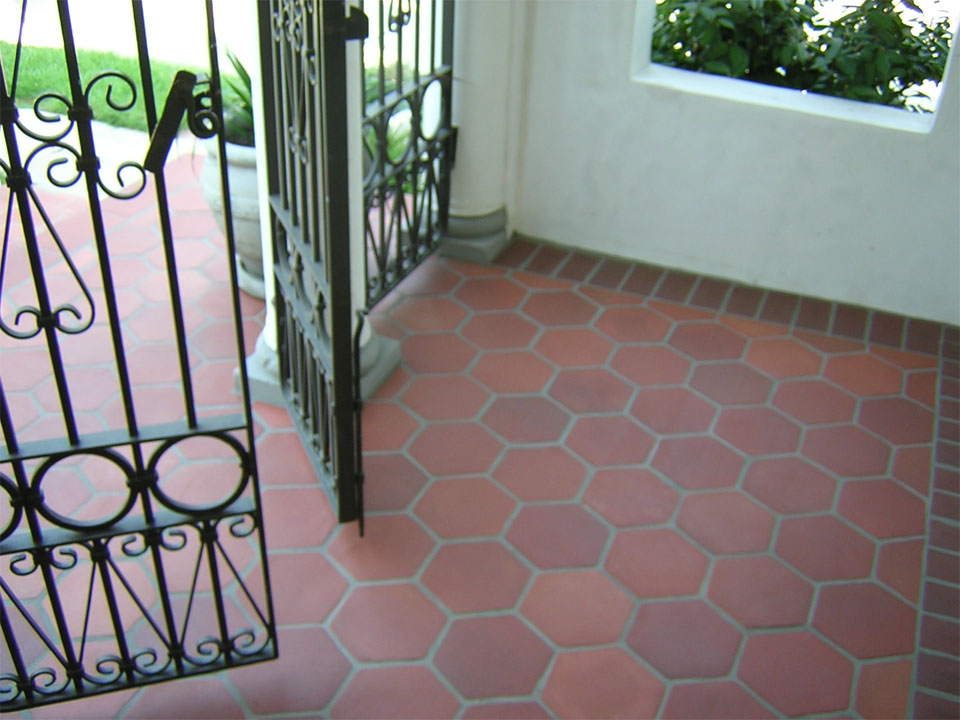 Hexagon Clay Floor Tiles 6×6