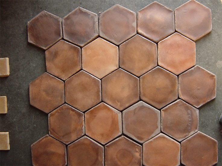 Hexagon Clay Floor Tiles 6×6