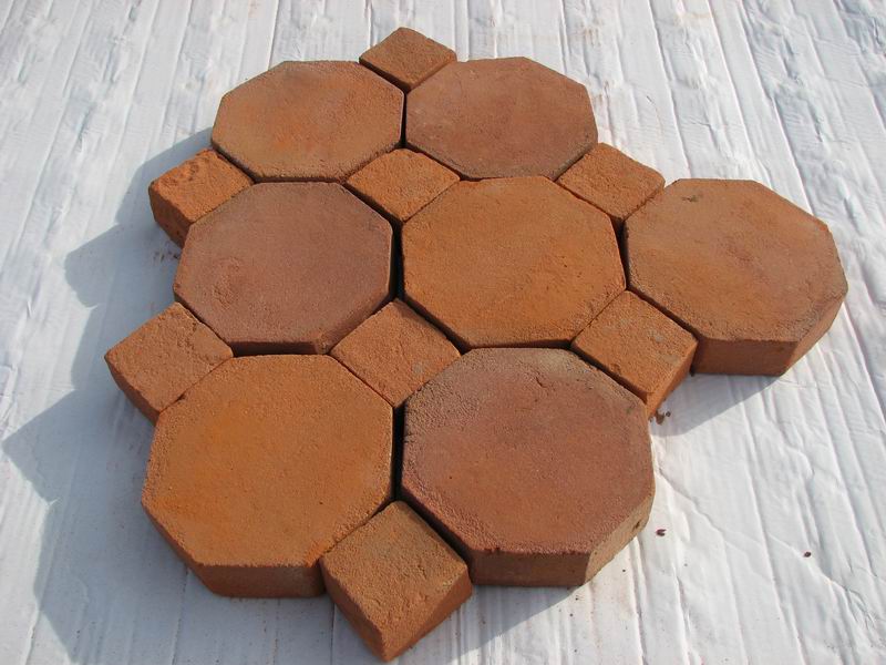 Octagon Terracotta Floor Tiles 8x8x1"