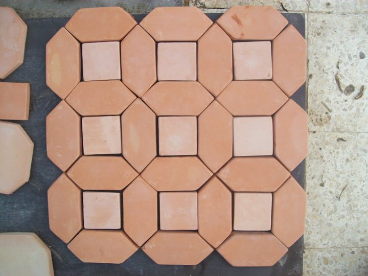 Picket and Square Clay Floor Tiles