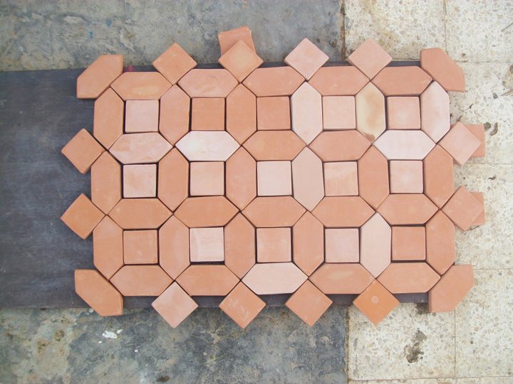Picket and Square Clay Floor Tiles