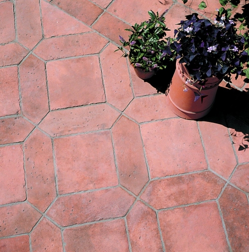 Picket and Square Clay Floor Tiles
