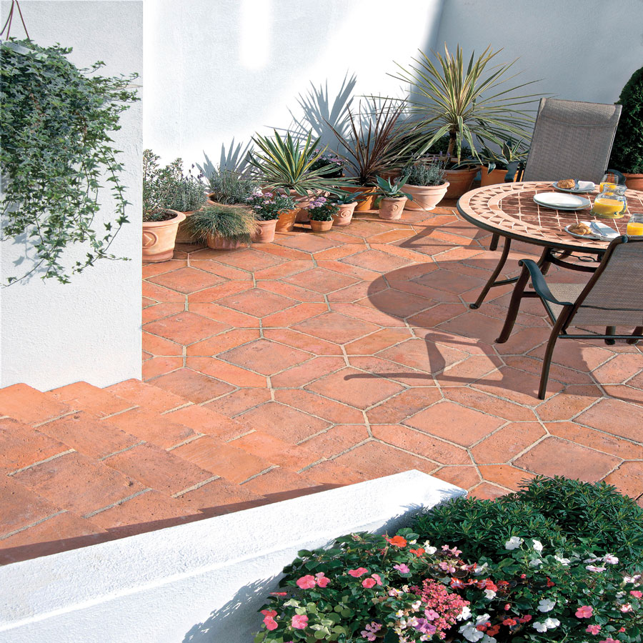 Picket and Square Clay Floor Tiles
